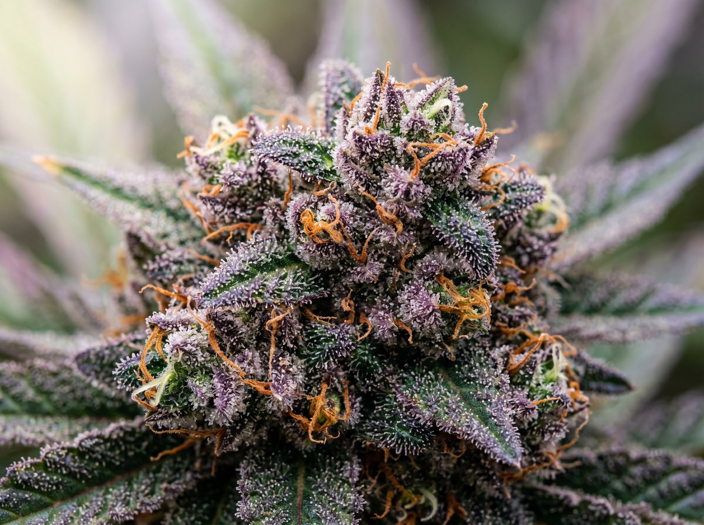 Detailed view of best strains for anxiety and stress technique on green cannabis